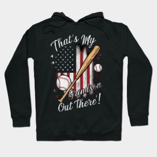 That's My Grandson Out There Grandma Baseball and Softball Women Gifts Hoodie